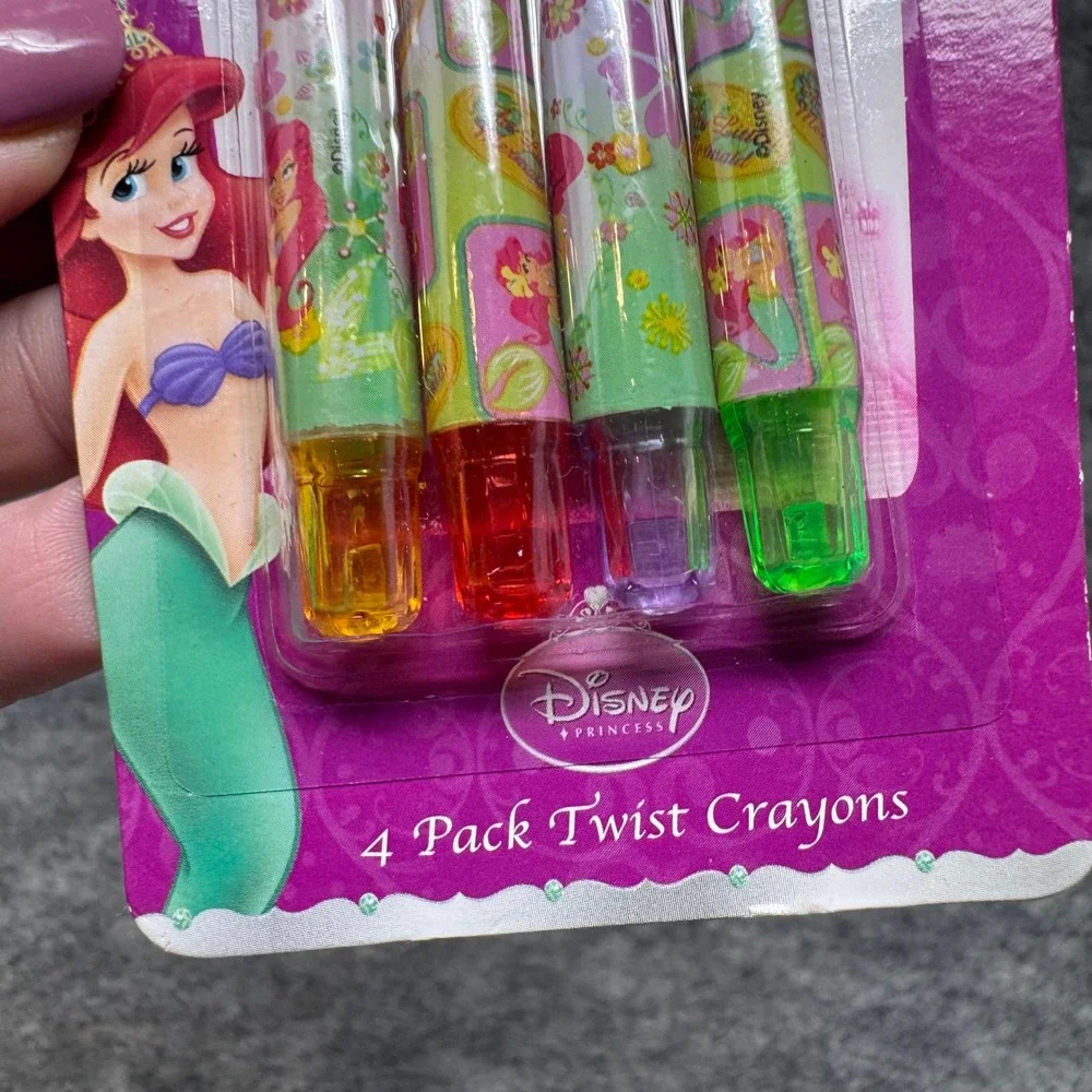 Vtg Disney Twist Crayons Princess Ariel Little Mermaid 4 Pack Art